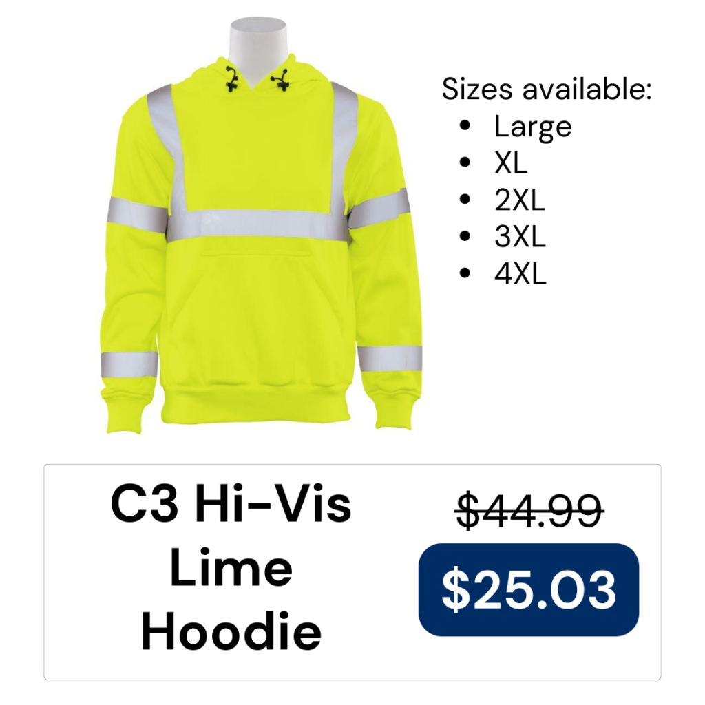 C3 Hi-Vis Lime Hoodie