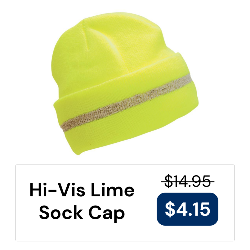 Hi-Vis Lime Sock Cap