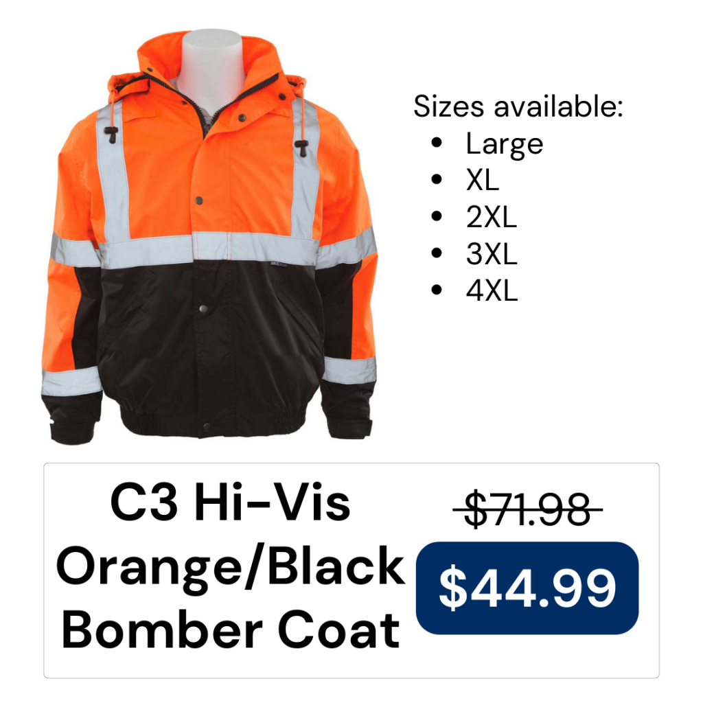 C3 Hi-Vis Orange/Black Bomber Coat